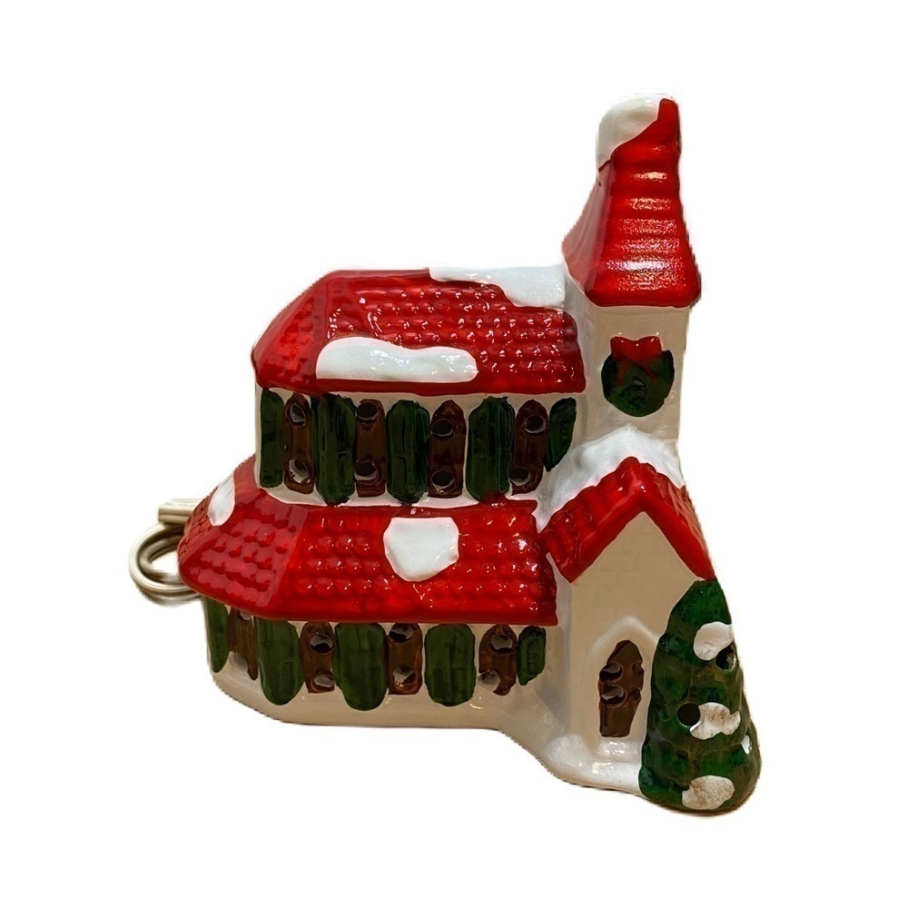 Vintage Ceramic Christmas Village Lighted Church Pacific Rim Electric